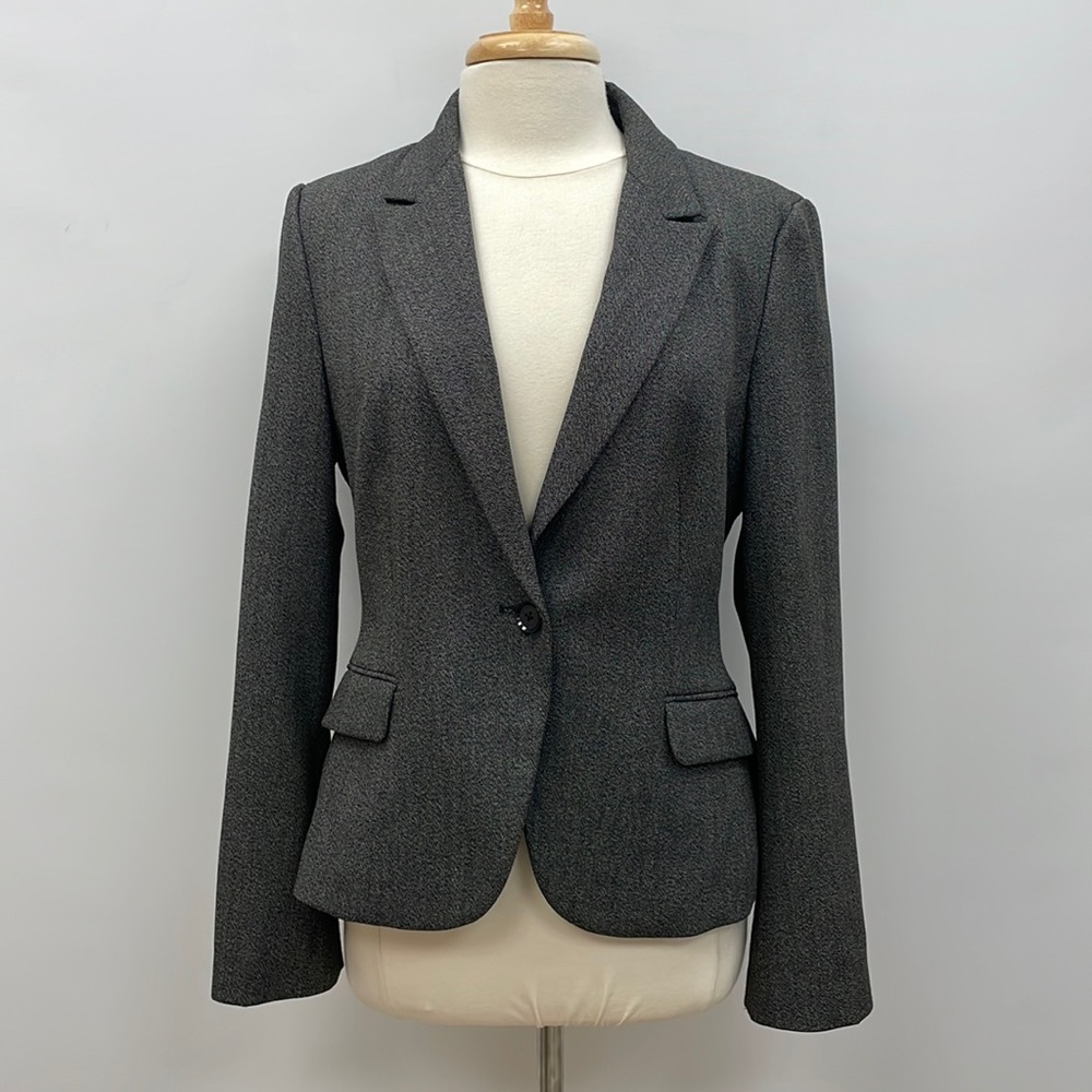 Express Single Breasted Blazer Preppy Academia Business Stretch Grey 12